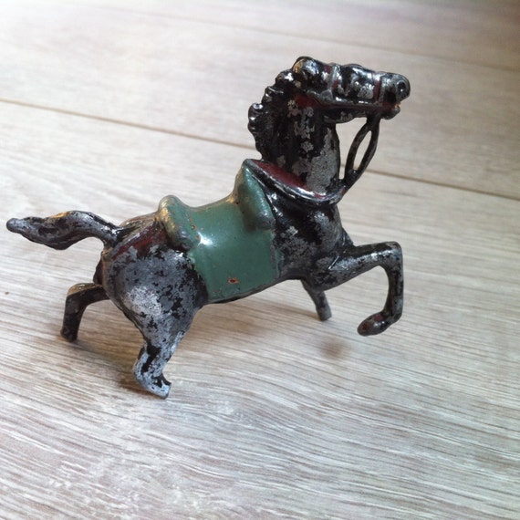 Iron cast horse Antique lead toy animalfrench zoo