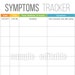 Symptoms Tracker Printable for Health and Medical INSTANT