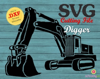 Digger SVG, Construction SVG, Excavator SVG, Building Machine, Construction Site, Tool, Worker