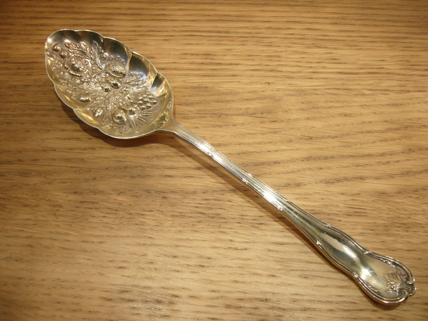 Vintage 1950s silver plated berry spoon or serving spoon Haute Juice