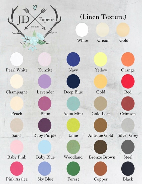 Pearlescent CARDSTOCK Color Chart by JDPaperie on Etsy