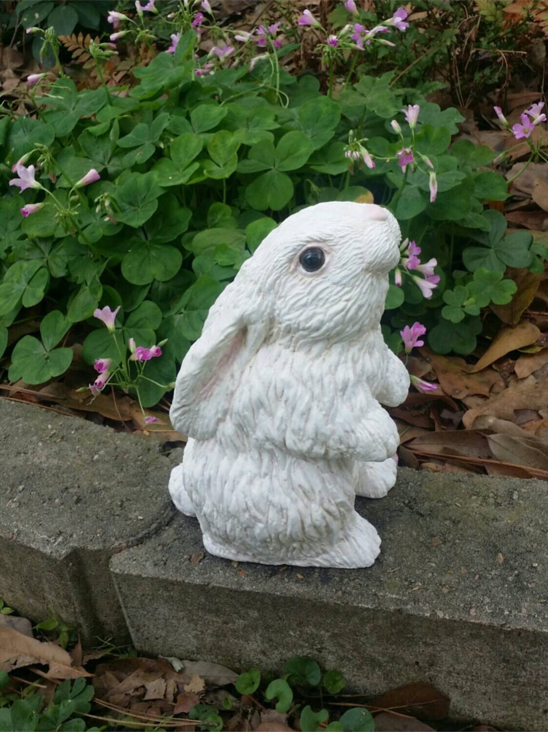 white rabbit garden ornament