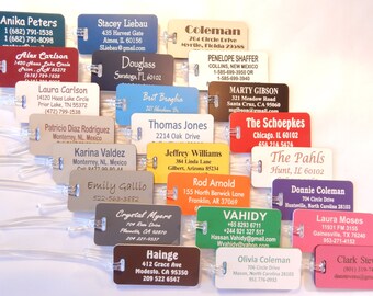 JUMBO Personalized Custom Engraved Luggage Tags 24 Colors to Choose From.