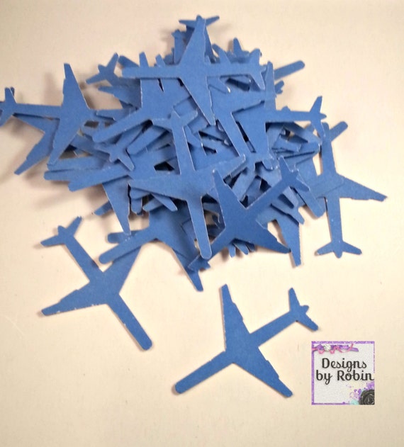 Items similar to 100 Blue Airplane punch out die cuts Confetti Flying