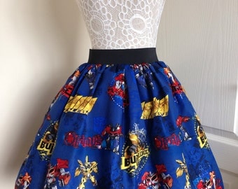 Ladies or girls Transformers full skater style skirt