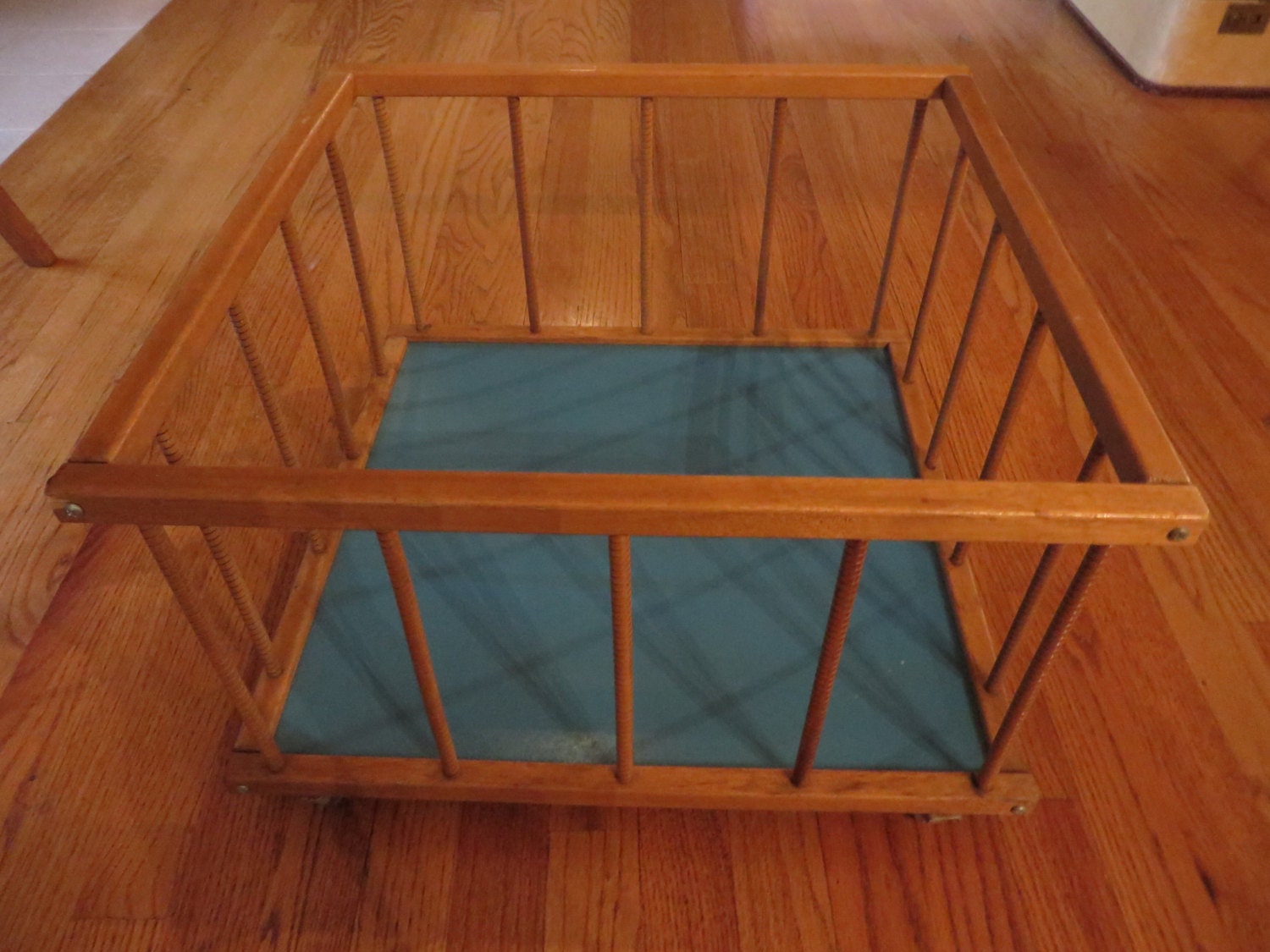 Vintage Doll Playpen On Wheels Baby Storage Haute Juice