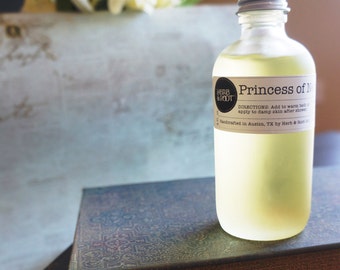 Bath oil, Body oil, Massage oil, Princess of Nerola, orange blossom, amber, organic grapeseed oil