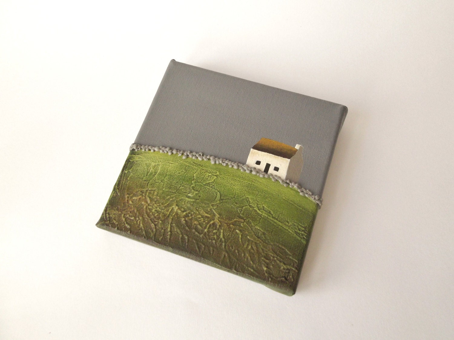 Mini Stonewall Cottage Original textured art small canvas