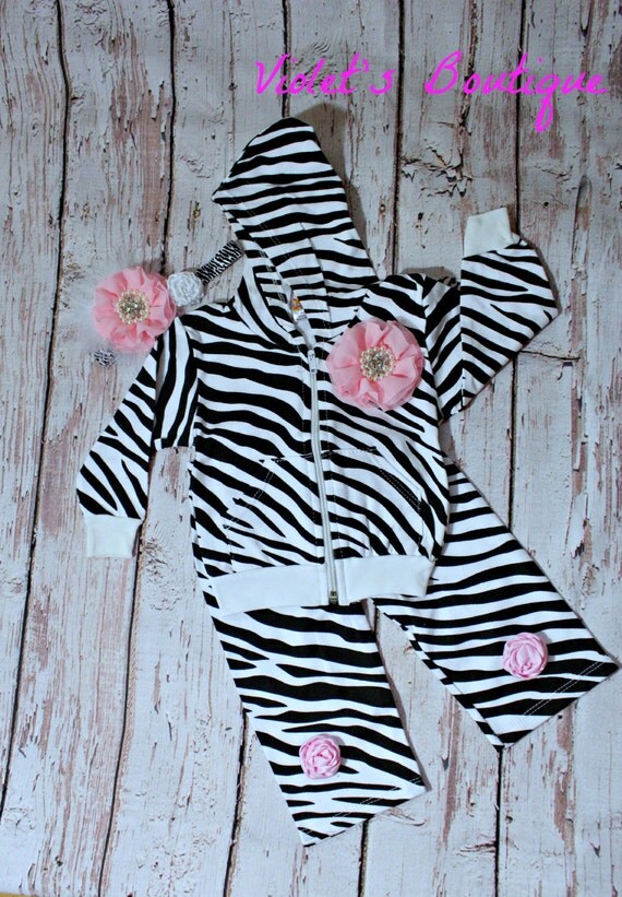 Couture baby girl outfit...zebra print by organicheadbands on Etsy