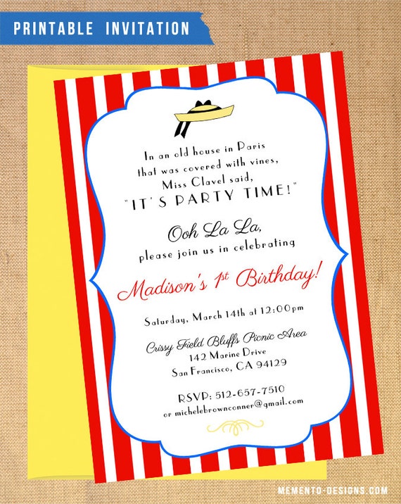 Madeline Birthday Party Invitations 8