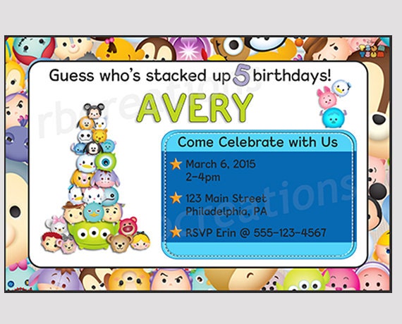 tsum tsum birthday invitation tsum tsum party tsum tsum il_570xN.734303069_kxu7 tsum tsum birthday invitation tsum tsum party tsum tsum,Tsum Tsum Invitation