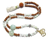 Mala Beads Tarini Jewels Rudraksha Crystal Cat's Eye-Gem Stone of Ketu Meditation Mala 108+1