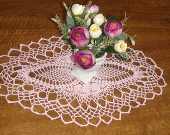 Crocheted doily Handmade doily Small doily Pink doily Lace doily Crochet doily