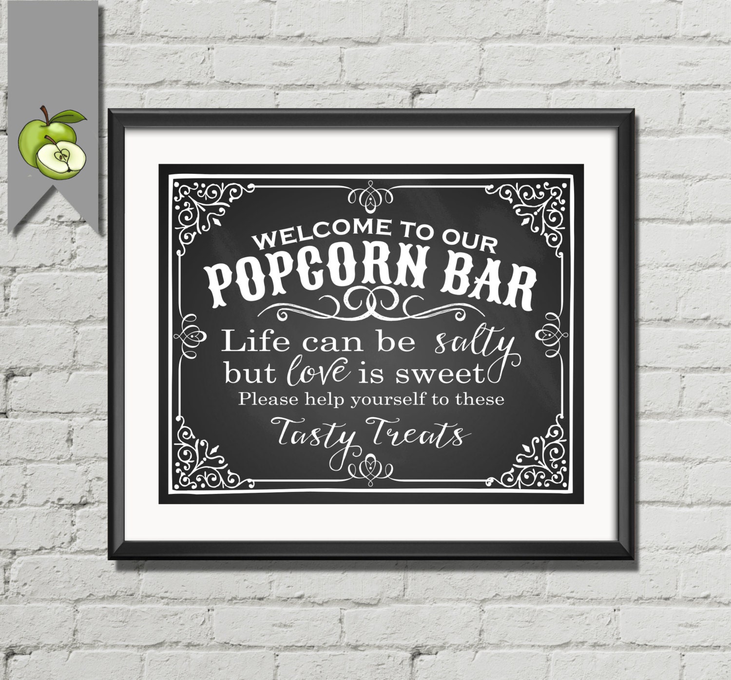 Popcorn Bar sign DIY Printable Wedding Sign 4 Sizes vintage