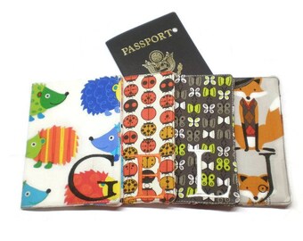 Personalized passport cover critters: choose your own fabric, passport case, passport wallet, passport holder, personalized gift idea