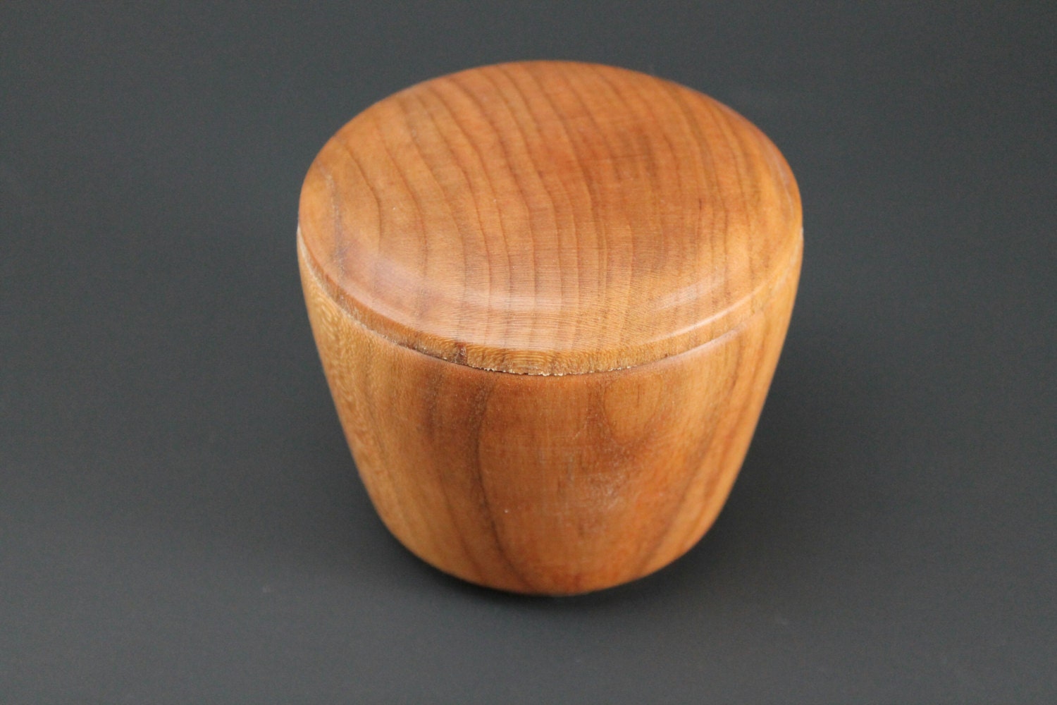 Cherry Wood Turned Jewelry Or Trinket Box