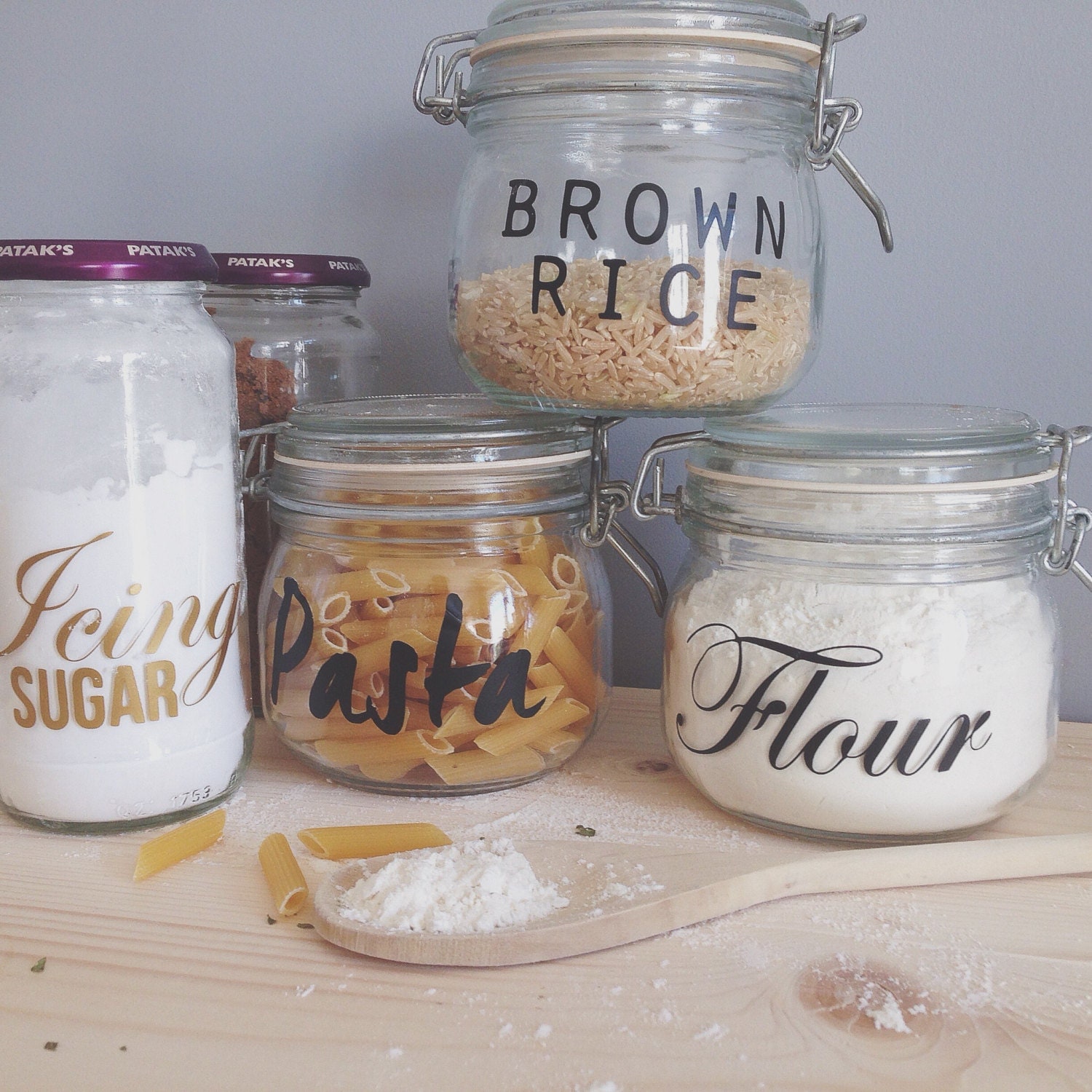 10 24 Pack Jar Labels Vinyl Pantry Labels by WallAffection