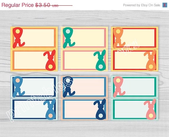 ON SALE 70 % OFF Easter bunny printable treat bag toppers , Diy party favor labels, instant download Il_570xn