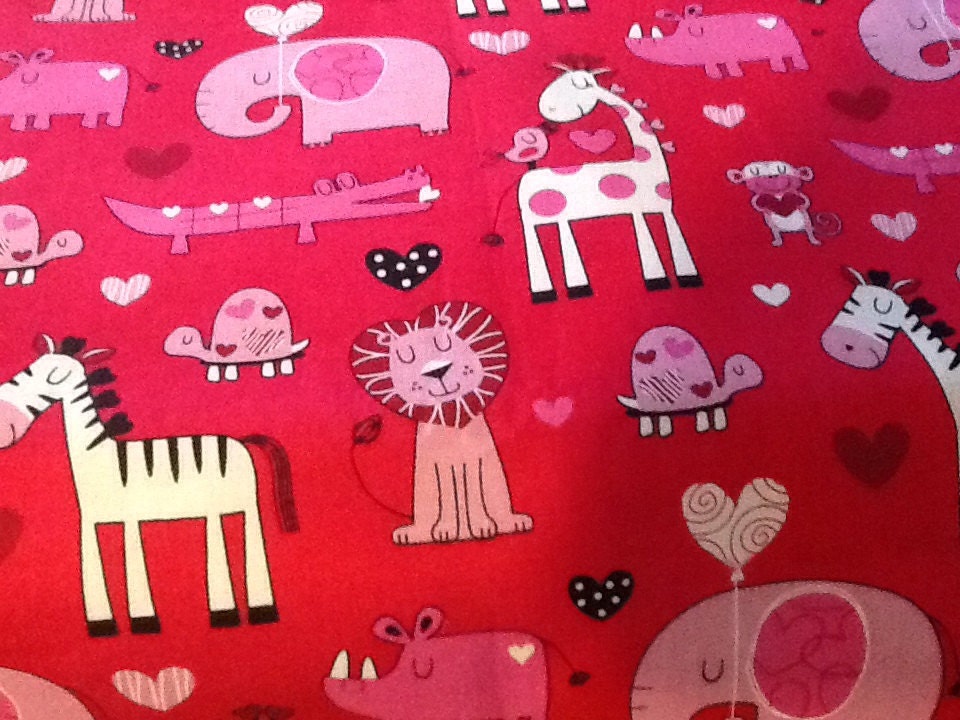 SALE 20 ALL FABRIC 5 Dollar A Yard Love Animals Fabric with Heart by
