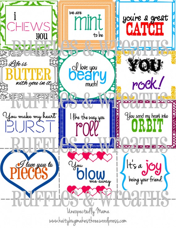 Items similar to Candy Love Notes on Etsy