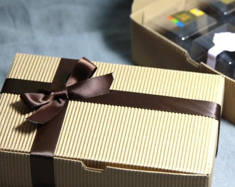Brown paper gift boxes in set of 10 - 18 x 12 x 5 cm