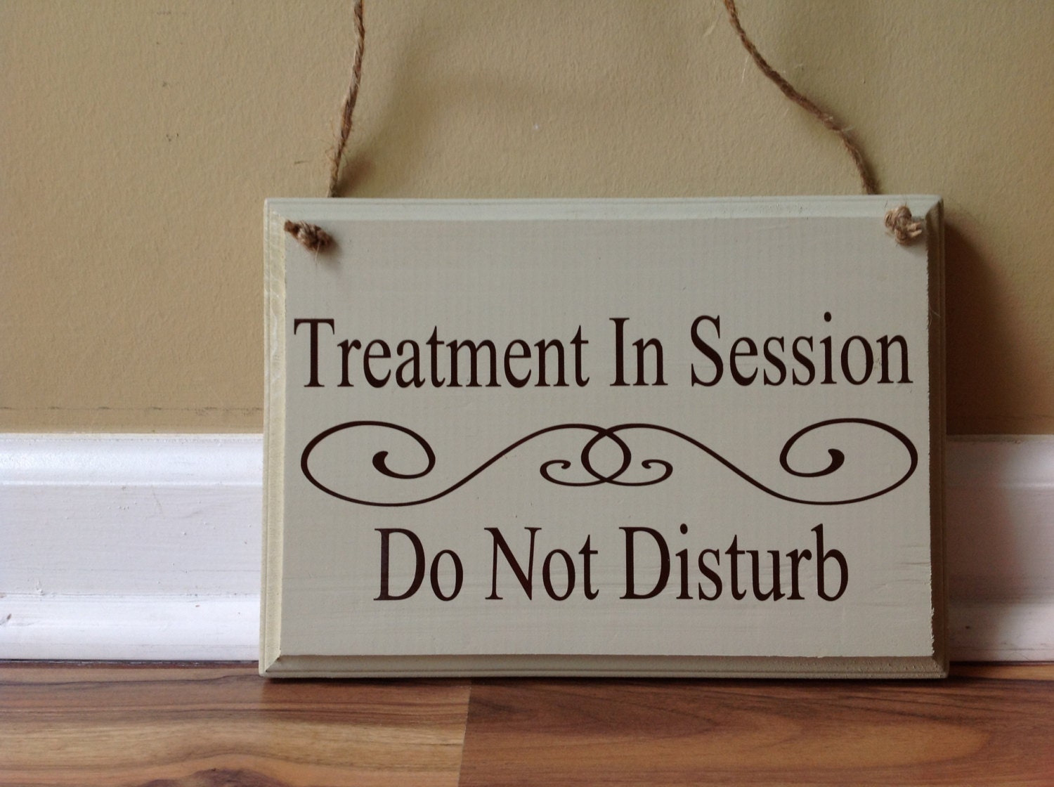 Treatment In Session Do Not Disturb Door Hanger wood hand