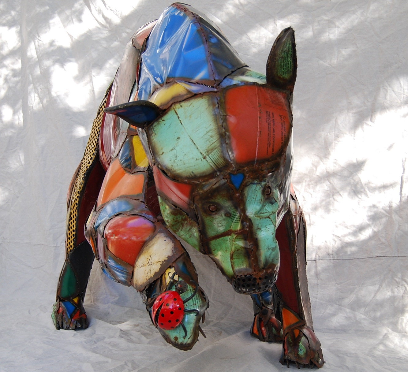 Life-Size Outdoor Custom Made Metal Bear Sculpture Made Out of