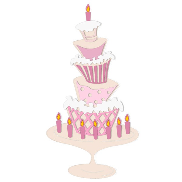 Download SVG layered birthday or wedding cake cut file for electronic