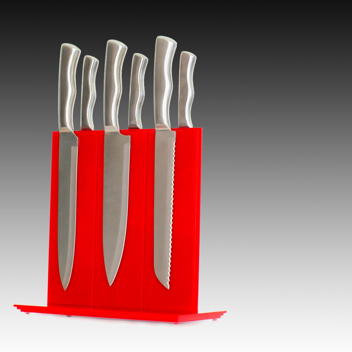 Modern Red Knife Block by HobbsMoloney on Etsy