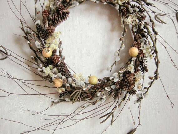pussy willow wreath silver everlasting woodland by earthbeauties pussy willow wreath silver everlasting woodland by earthbeauties