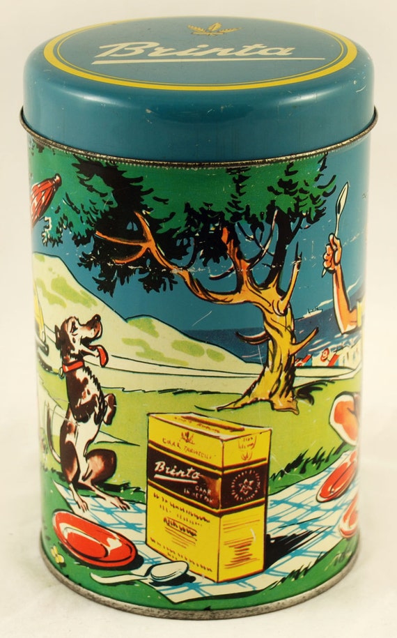 Vintage Dutch cereal Brinta tin by SmeerlingAntiques on Etsy