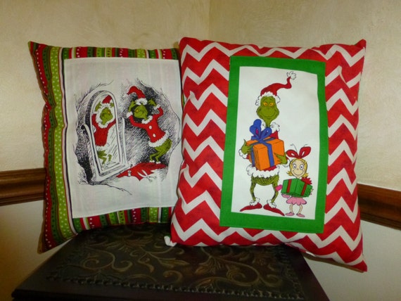 Grinch and Cindy Lou Who PiLLOW 14X13 by DesignsbySugarbear