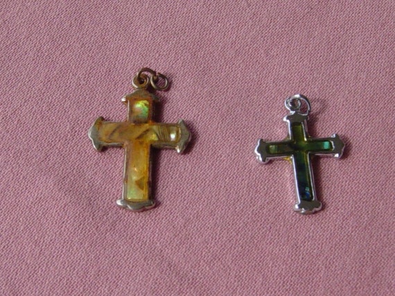 Abalone etsy Of Lot  Pendants Cross pendants Vintage cross