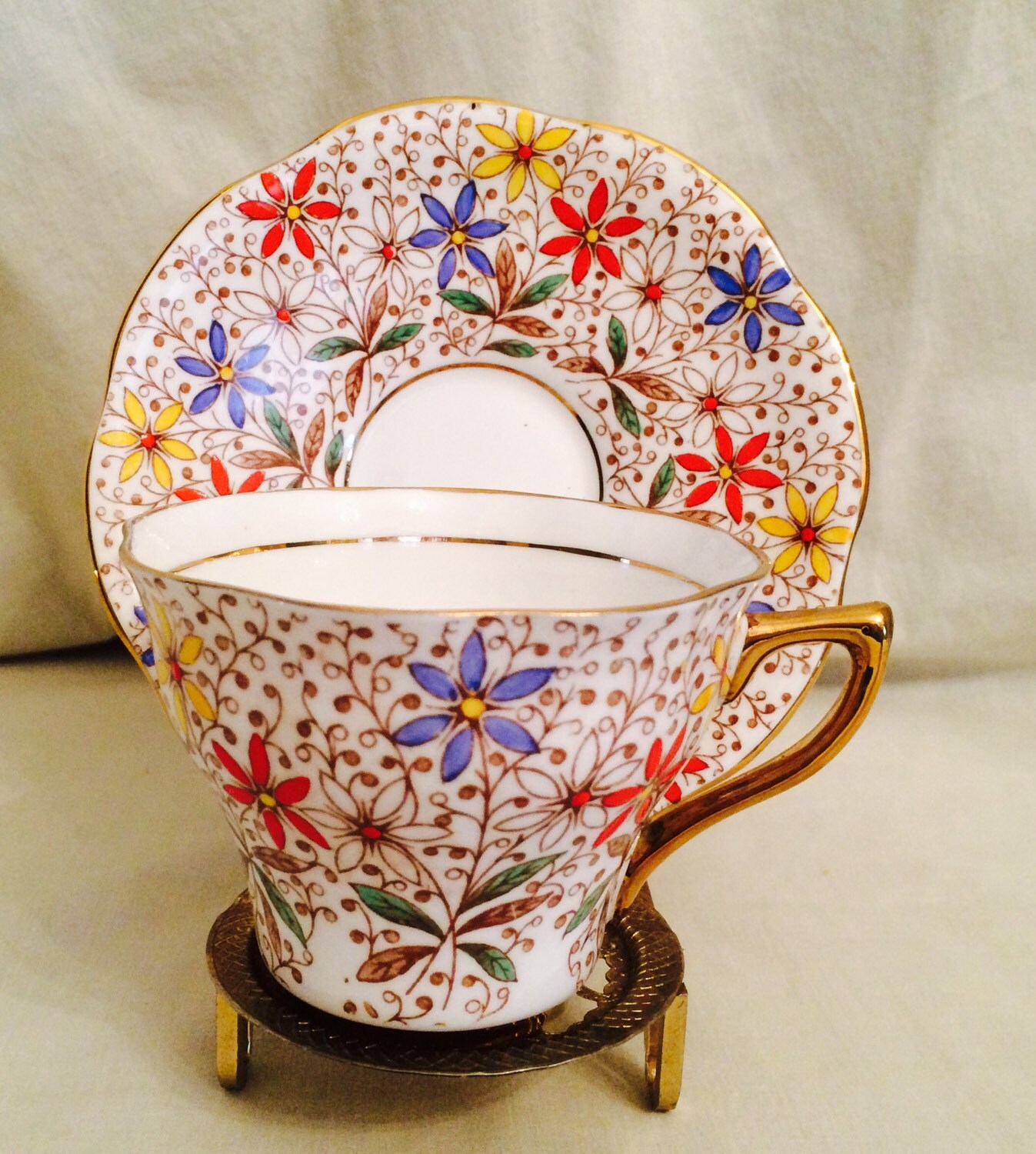 Rosina Bone China Tea Cup & Saucer 5431 Made in England by Kangey