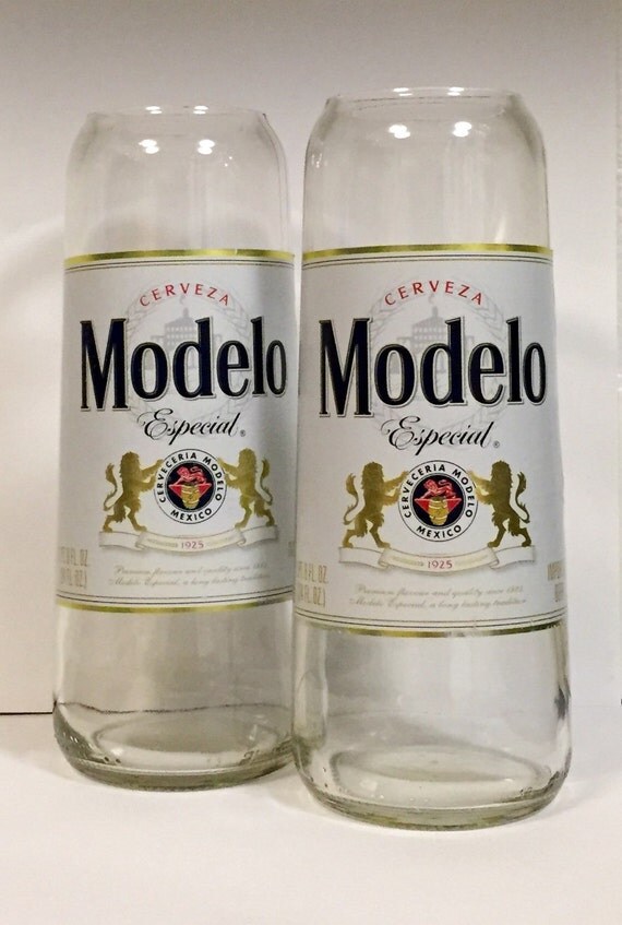 Items similar to Modelo Beer Bottle Tumbler Glasses. Recycled Glass