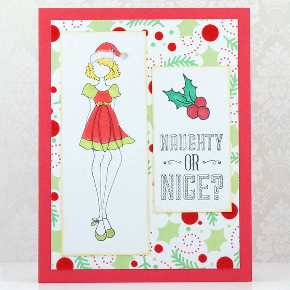 Christmas Cards Girl inDress Holiday Cards Christmas Love