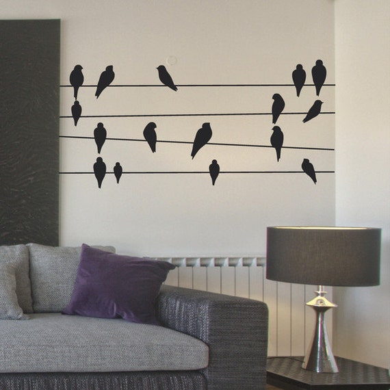 Wall sticker decals Birds On Wires Wall Stickers wall vinyl