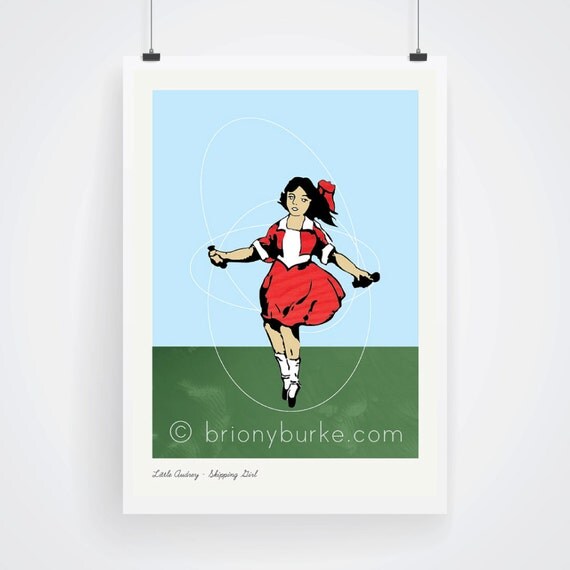 Little Audrey Skipping Girl Vinegar 11 x 14 inch PRINT