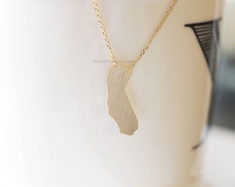 California State Necklace in Gold, CA gold necklace
