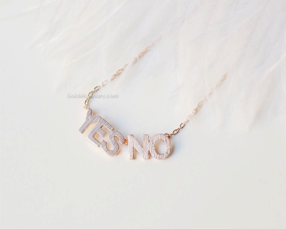 Dainty Yes no necklace in Rose gold birthday gifts Necklaces
