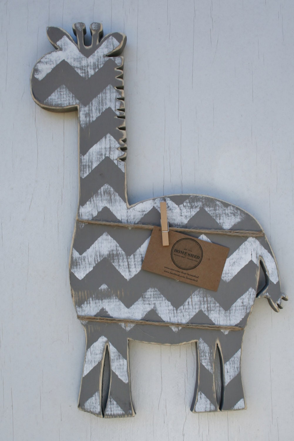 Giraffe cut out wooden giraffe frame handmade nursery by HomeShed