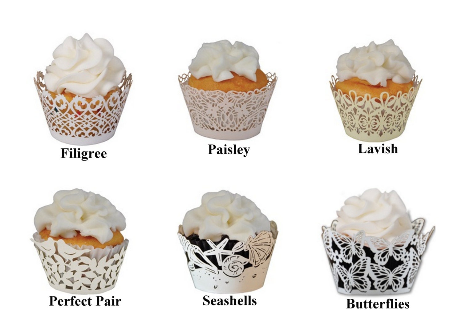 25 MINI Cupcake Wrappers from Paper Orchid Choose from 6