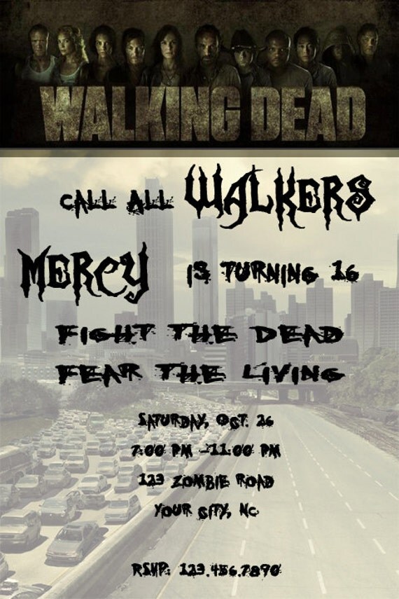 Walking Dead Party Invitations 9