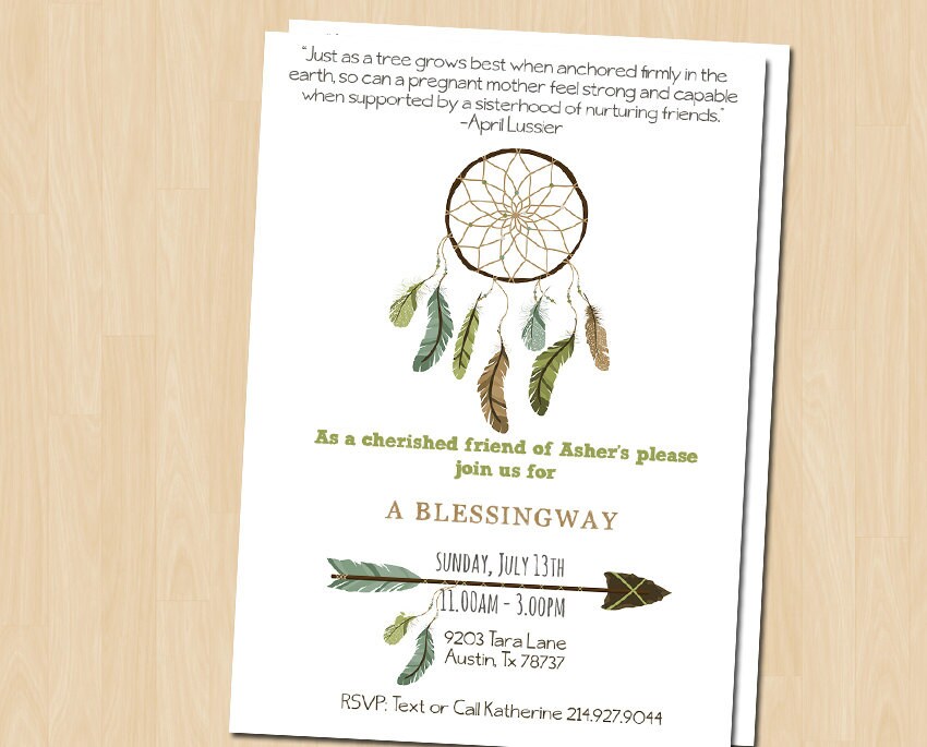 Blessingway Invite Blessing Way Invitation by ...