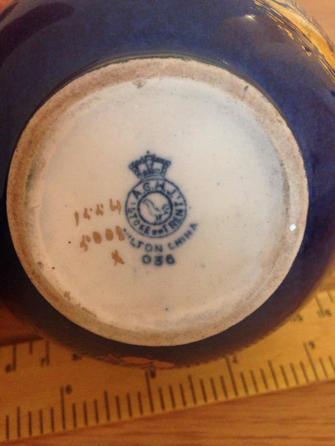 Blue Markings: Stoke on Trent Wilton Ware ACHJAntique by AldoLeo