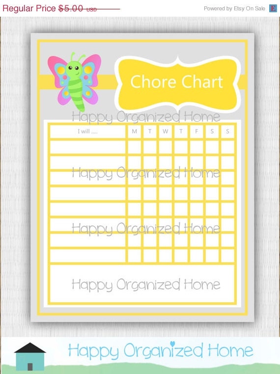 for 40 chart off by SALE Kids For  OFF 40 Chore Chart Butterfly