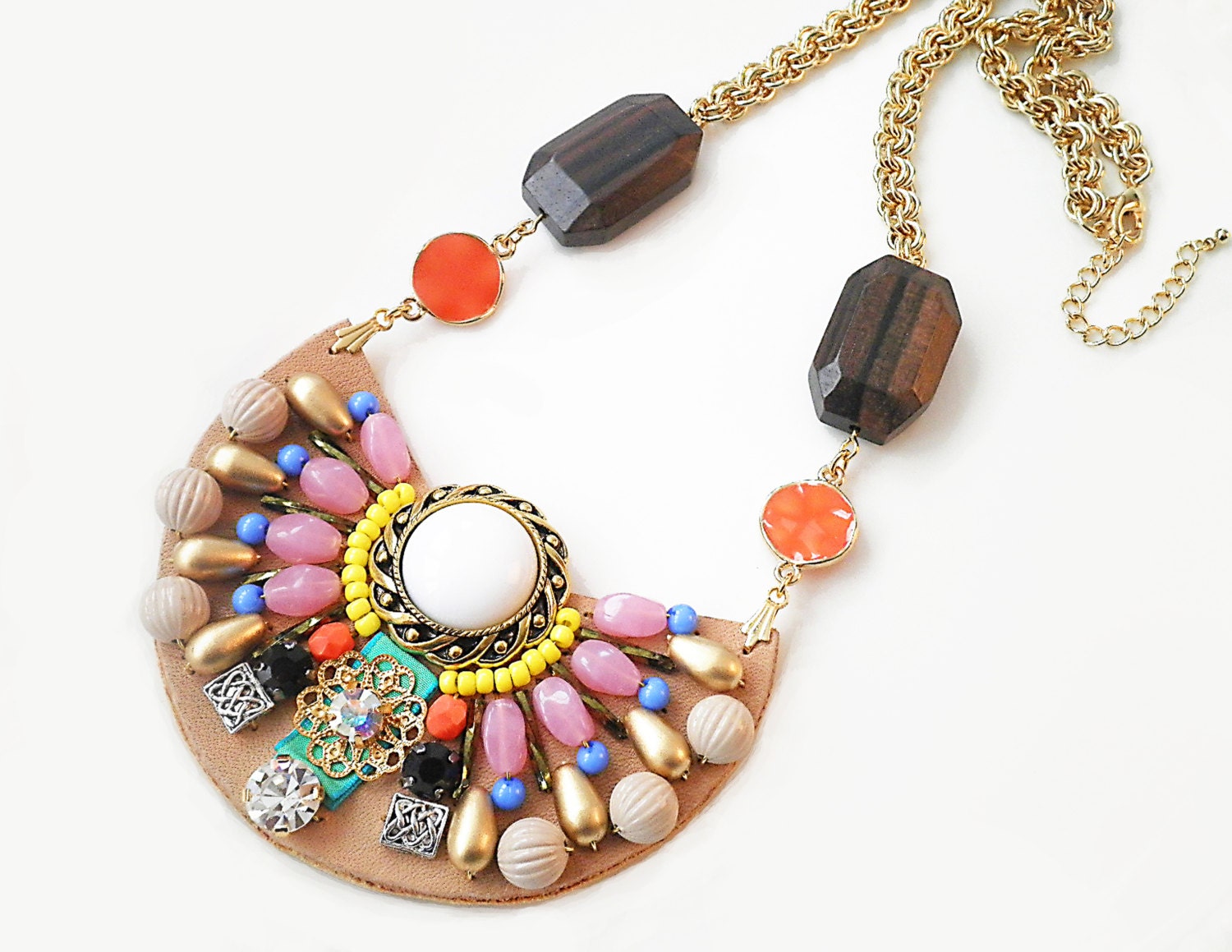 SALE Boho-chic statement bib necklace Tribal