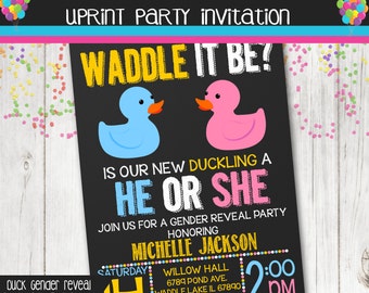 Waddle It Be Gender Reveal Invitations 8