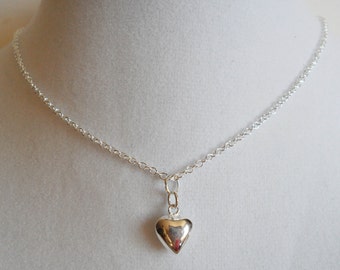 Tiny Silver Heart Necklace A Little Love