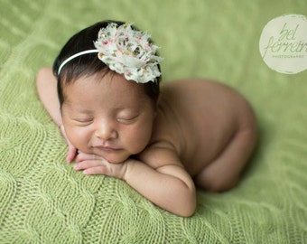 Shabby Chic Headband, Flower Headband, Cream Headband, Shabby Chic Flower, Headband, Baby Headband, Newborn Headband, Photography Prop